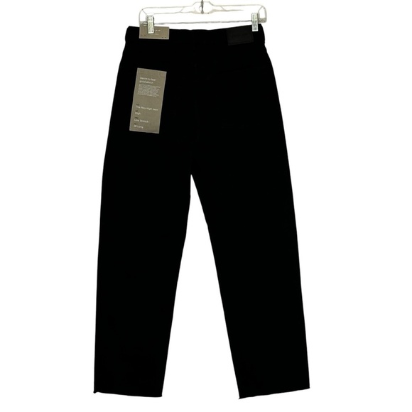 NEW EVERLANE Way-High Jean High-Rise Straight Frayed Hem Coal Black Size 28 Long - Picture 7 of 12